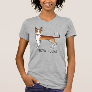 Camiseta Perro Ibizan Hound de Pelo Cabeludo Rojo y Blanco