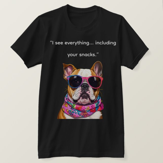 Camiseta Perro inteligente con gafas – cita divertida de ca (Anverso del diseño)