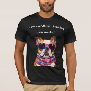 Camiseta Perro inteligente con gafas – cita divertida de ca