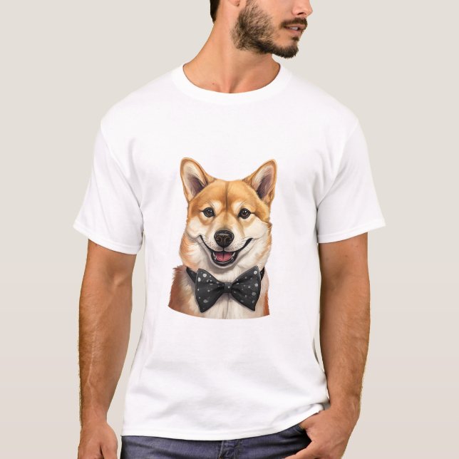 Camiseta Perro Inu con corbata (Anverso)