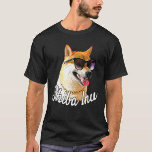 Camiseta Perro Inu Shiba con gafas de sol y cadena - Feliz