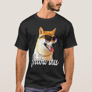 Camiseta Perro Inu Shiba con gafas de sol y cadena - Feliz 