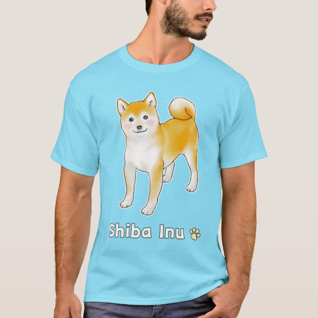 Camiseta Perro Inu Shiba con rubor (Anverso)