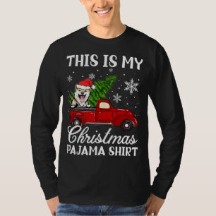 Camiseta Perro Inu Shiba Montando Camión Rojo Con Árbol De