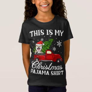 Camiseta Perro Inu Shiba Montando Camión Rojo Con Árbol De 