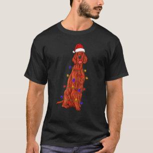 Camiseta Perro irlandés con luces Gorras de Navidades