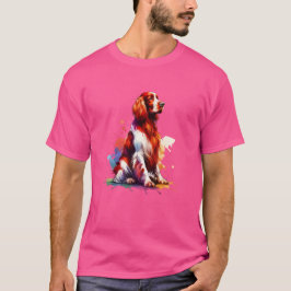 Camiseta Perro irlandés de los sedes rojas y blancas