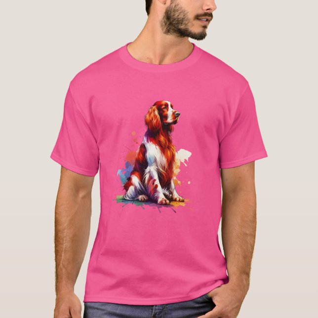 Camiseta Perro irlandés de los sedes rojas y blancas (Anverso)
