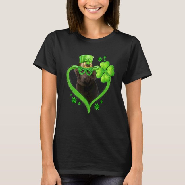 Camiseta Perro irlandés Newfoundland Love Shamrock St Patri (Anverso)