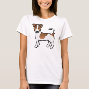 Camiseta Perro Jack Russell Terrier de pelaje liso blanco y