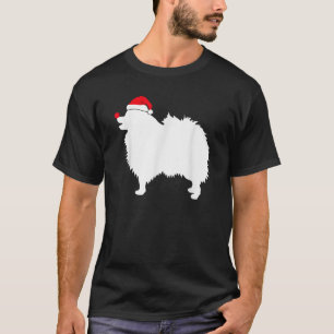 Camiseta Perro Japanese Spitz Sombrero de Santa Navidad