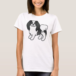 Camiseta Perro Japonés Chin Blanco Y Negro De Dibujos Anima