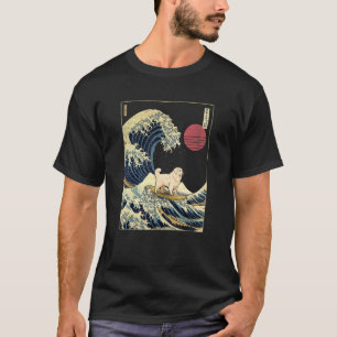 Camiseta Perro japonés Kanagawa Wave Surf de los Grandes Pi