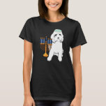 Camiseta Perro judío de perro de poodle Menorah Hanukkah Pa<br><div class="desc">Perro de caniche judío Menorah Hanukkah Pajamas Chanukah PJs</div>