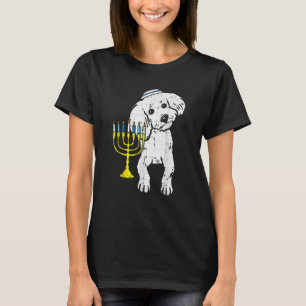 Camiseta Perro judío de perro de poodle Menorah Hanukkah Pa