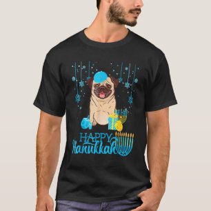 Camiseta Perro judío Pug Menorah Hanukkah Pajamas Chanukah