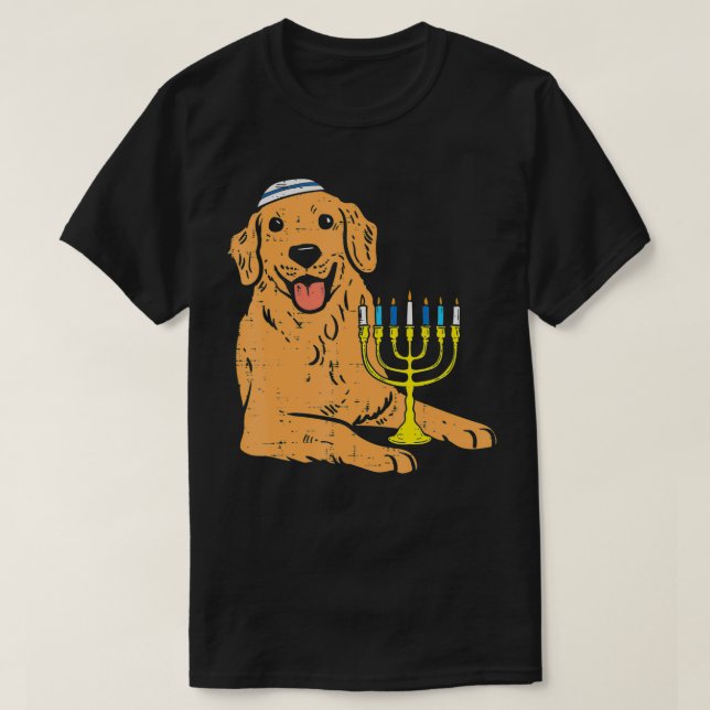 Camiseta Perro judío recuperador de oro Hanukkah Pajamas Ch (Diseño del anverso)