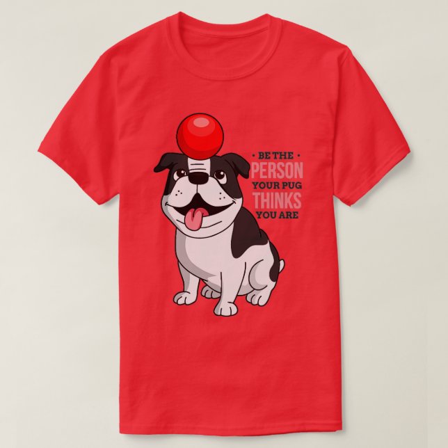 Camiseta Perro Juega Con Una Pelota Roja (Diseño del anverso)