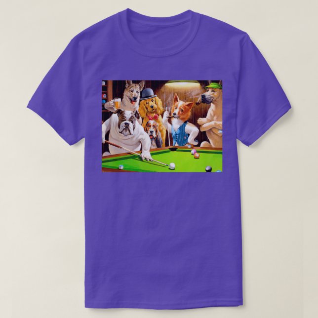 Camiseta Perro jugando billar (Diseño del anverso)