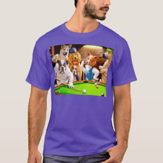 Camiseta Perro jugando billar