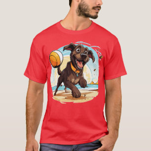 Camiseta Perro jugando voleibol de playa 1