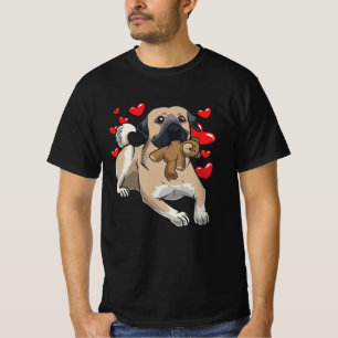 Camiseta Perro kangal con animal relleno y muchos corazones