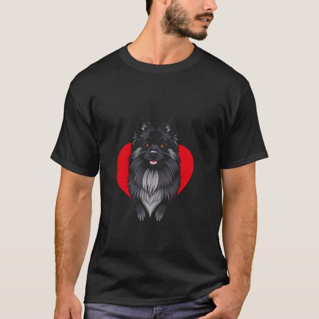 Camiseta Perro Keeshond del Día de San Valentín (Anverso)