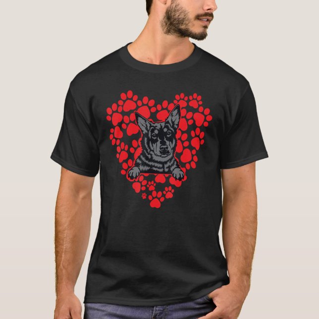 Camiseta Perro Kelpie australiano Loveheart (Anverso)
