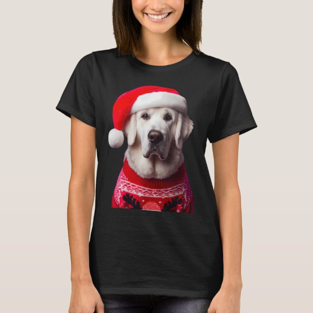 Camiseta Perro Kuvasz con Navidades de Santa Hat Lov propie (Anverso)