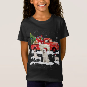 Camiseta Perro Kuvasz Montando Camión Rojo Feliz Navidad X-