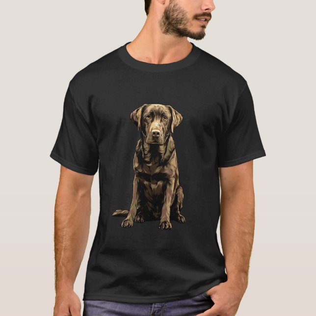 Camiseta Perro Lab Chocolate Labrador Retriever de Chocolat (Anverso)