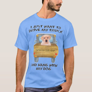 Camiseta Perro Labrador Amarillo Conduciendo Camión