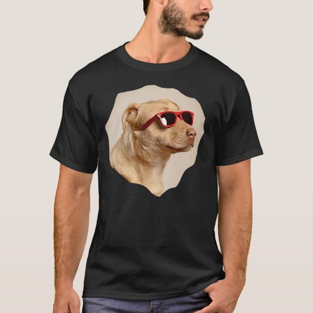 Camiseta Perro Labrador Amarillo de Guay con gafas de sol (Anverso)