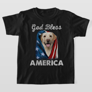 Camiseta Perro Labrador Bandera de Estados Unidos 4 de Juli
