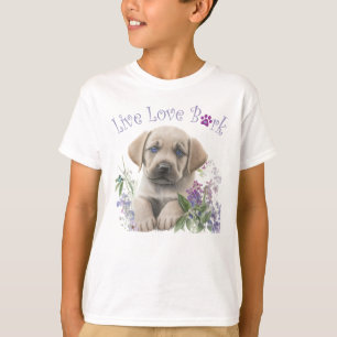 Camiseta Perro Labrador Floral Adorable