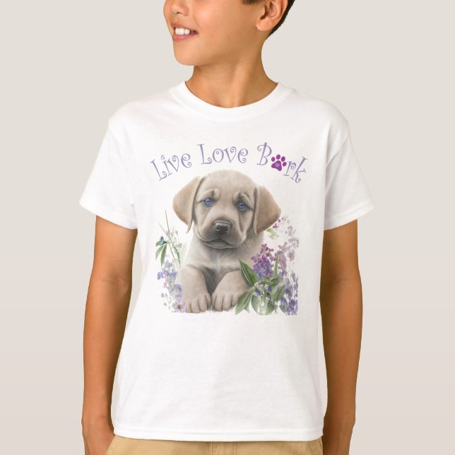 Camiseta Perro Labrador Floral Adorable (Anverso)