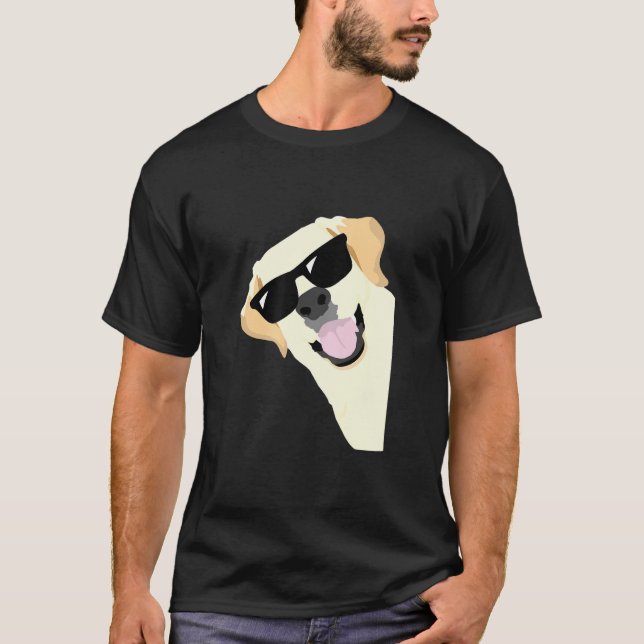Camiseta Perro Labrador Golden Retriever con gafas de sol (Anverso)