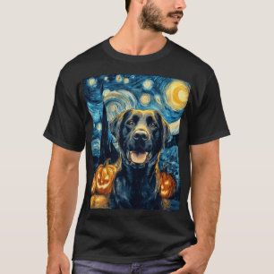 Camiseta Perro Labrador Negro Adorable Calabaza de Hallowee