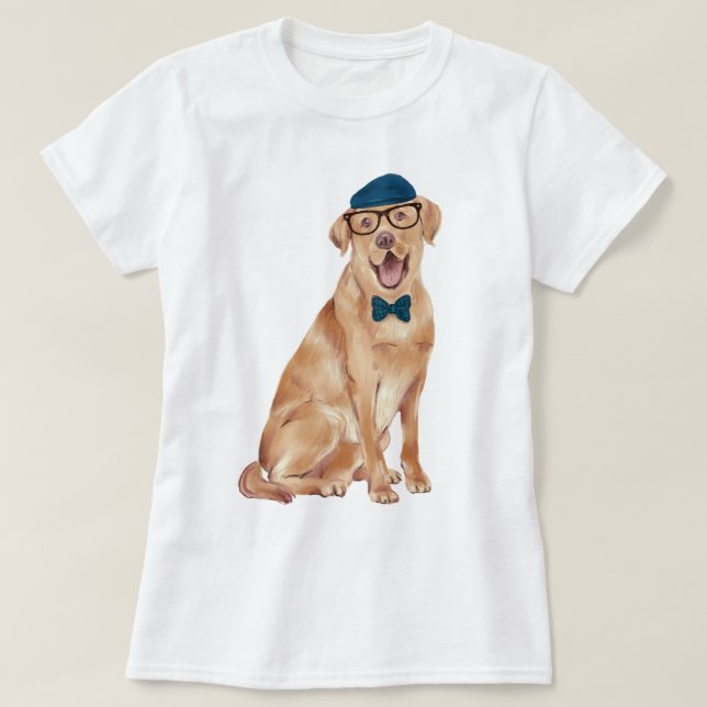 Camiseta Perro Labrador pintado a mano (Diseño del anverso)