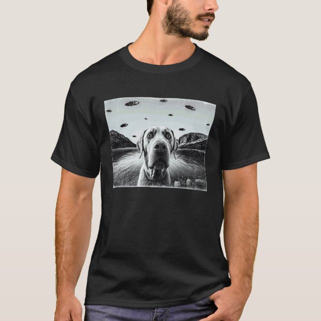 Camiseta Perro Labrador Retriever Alien OVNI Selfie (Anverso)