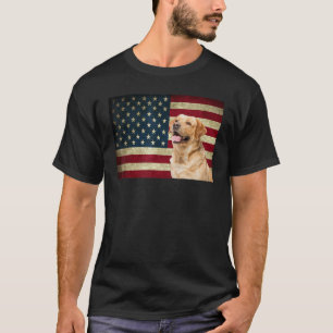 Camiseta perro labrador retriever bandera de Estados Unidos