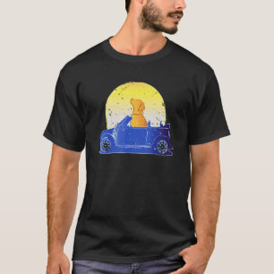 Camiseta Perro Labrador Retriever Coche Azul Atardecer con 