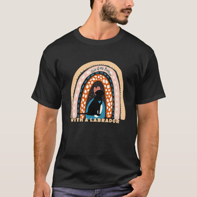 Camiseta Perro Labrador Retriever con arcoíris estampado 1 (Anverso)