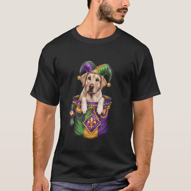 Camiseta Perro Labrador Retriever con sombrero de bufón en  (Anverso)