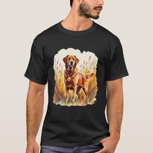Camiseta Perro Labrador Retriever Fox Rojo (Anverso)