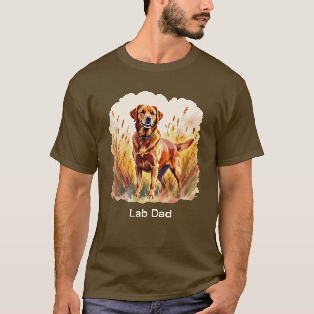 Camiseta Perro Labrador Retriever Fox Rojo (Anverso)