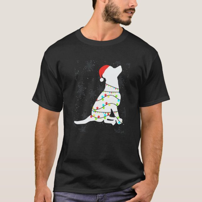 Camiseta Perro Labrador Retriever Luces de Navidad (Anverso)