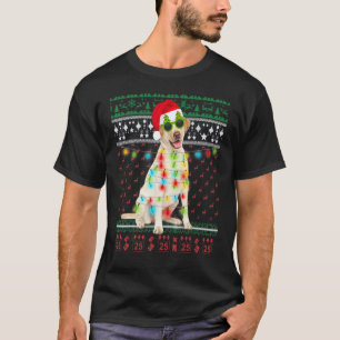 Camiseta Perro Labrador Retriever Luces feas de Navidad Xma