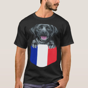 Camiseta Perro Labrador Retriever Negro de la Bandera de Fr