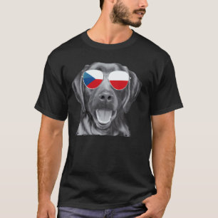 Camiseta Perro Labrador Retriever Negro Gafas de Sol Bander